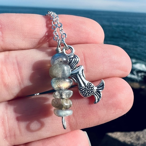 Labradorite Mermaid Crystal Necklace - Picture 3 of 6